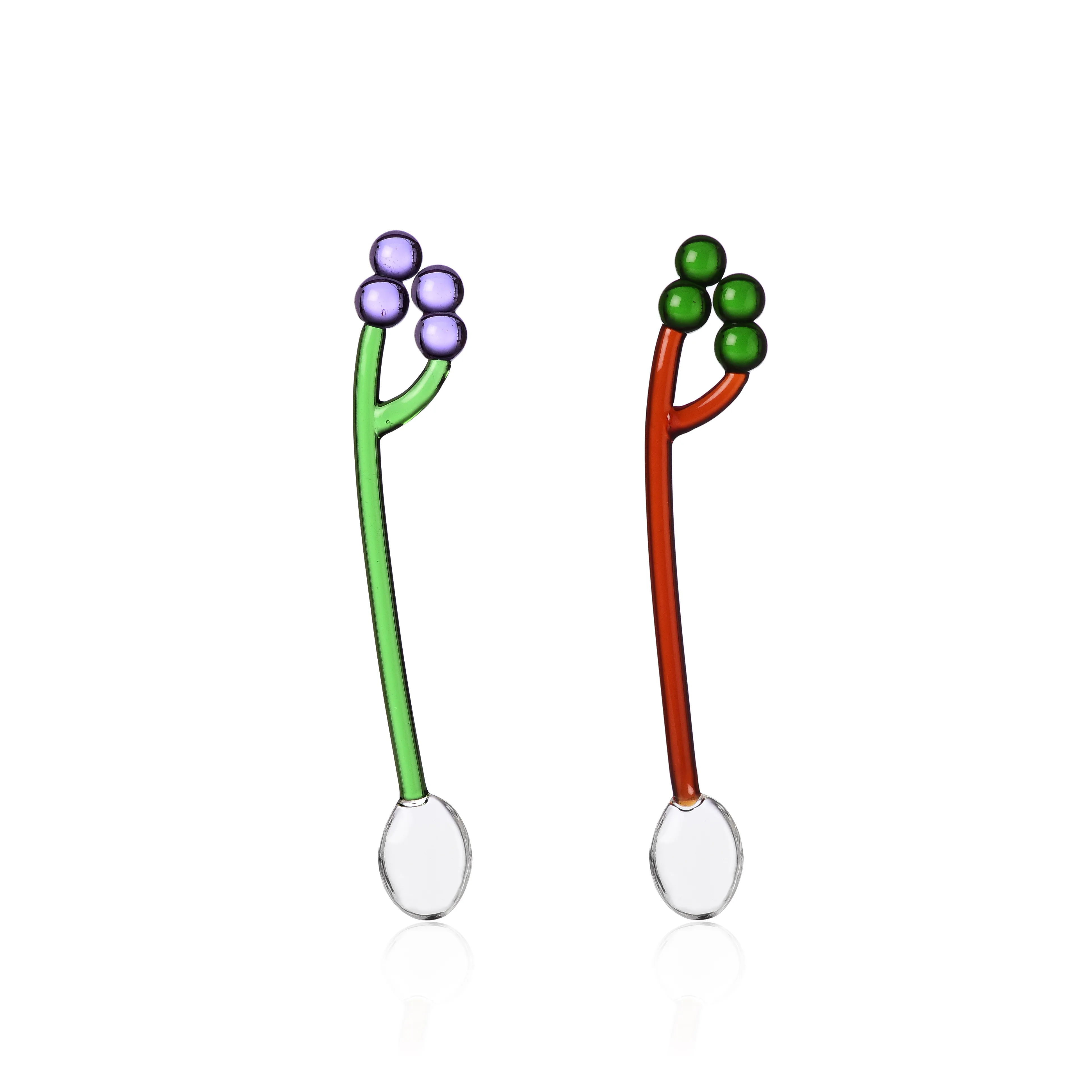 Set of 2 Ichendorf Spoons Fruits and Flowers Collection Pink and Green Grapes
